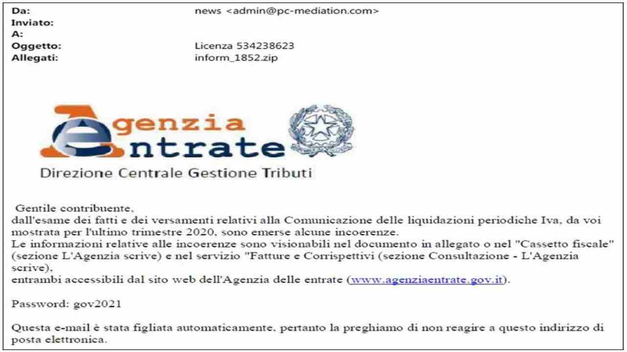 truffa agenzia delle entrate